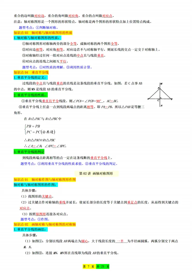 新版初二数学上册:《全册知识点总结》-第8张图片-四季读书网