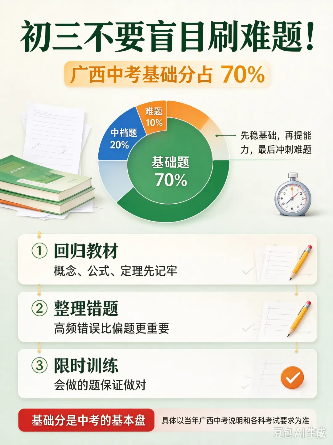 初三不要盲目刷难题!广西中考基础分占 70%-第1张图片-四季读书网 初三不要盲目刷难题!广西中考基础分占 70%-第1张图片-四季读书网
