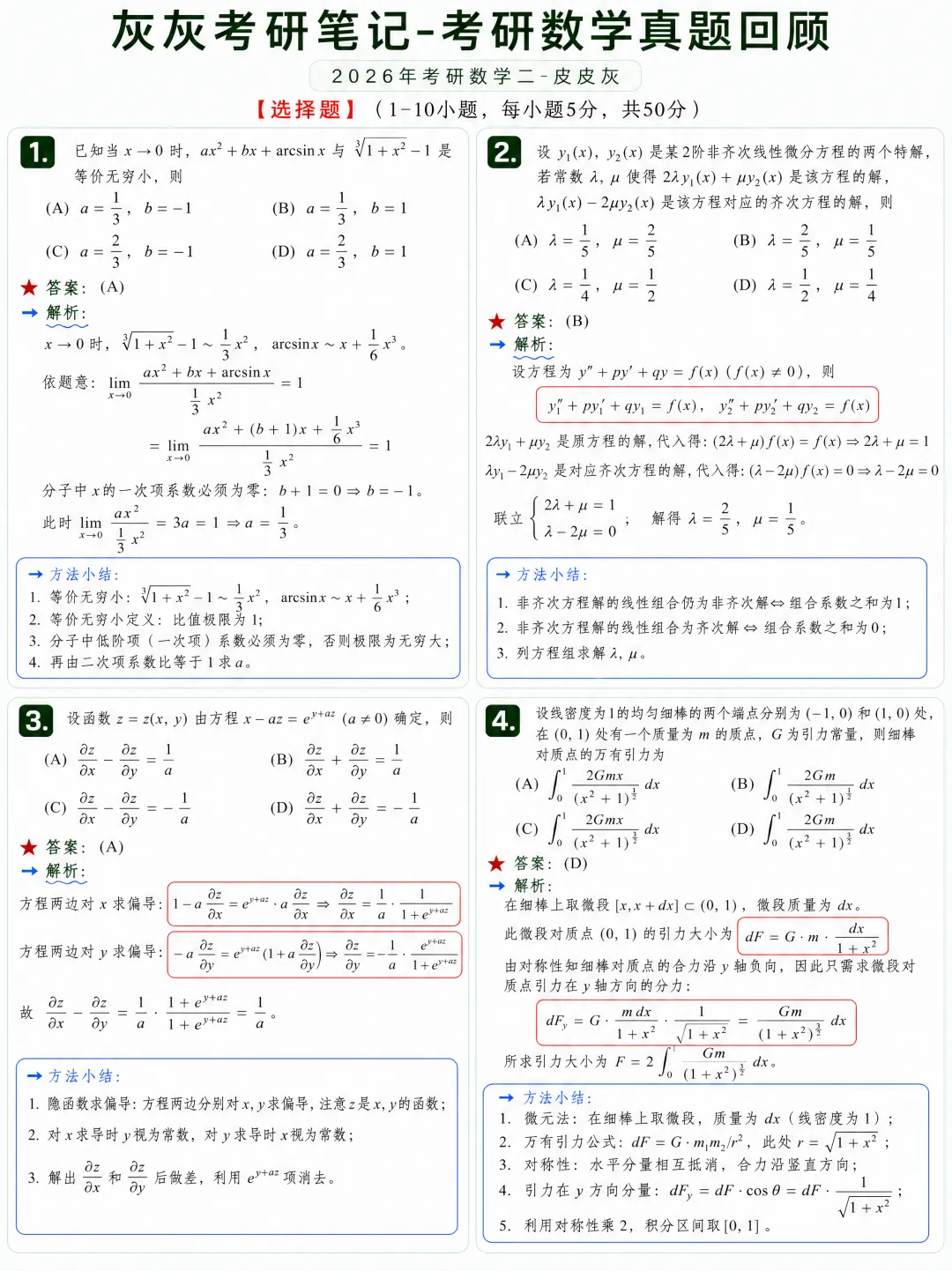 【2026年】考研数学二真题回顾-第4张图片-四季读书网