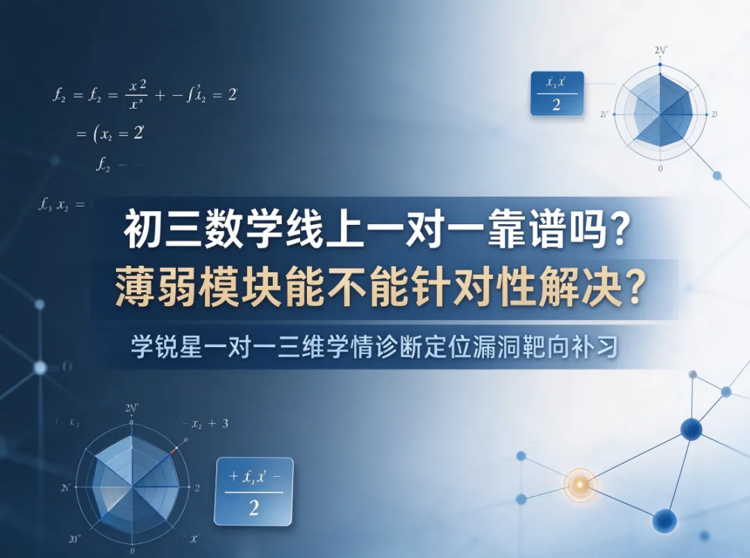 初三数学线上一对一靠谱吗?薄弱模块能不能针对性解决?学锐星一对一三维学情诊断定位漏洞靶向补习-第1张图片-四季读书网