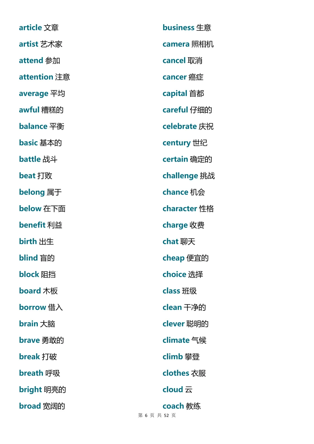 中考英语必背688高频词-第6张图片-四季读书网