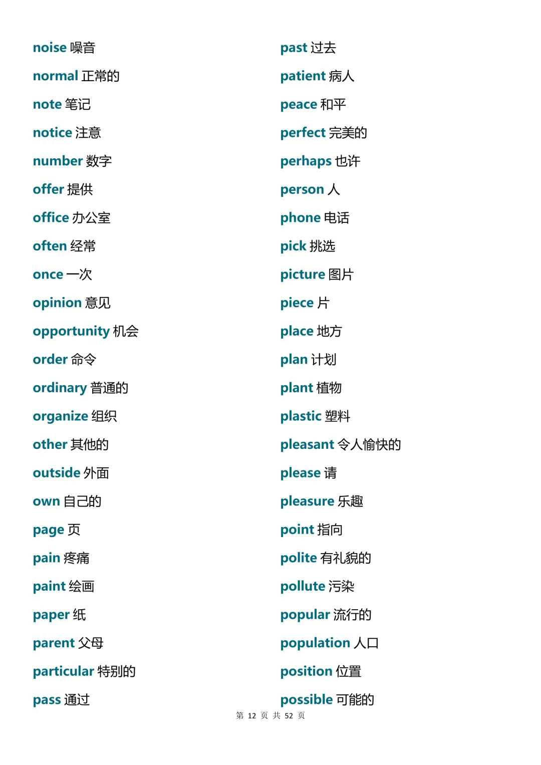 中考英语必背688高频词-第12张图片-四季读书网