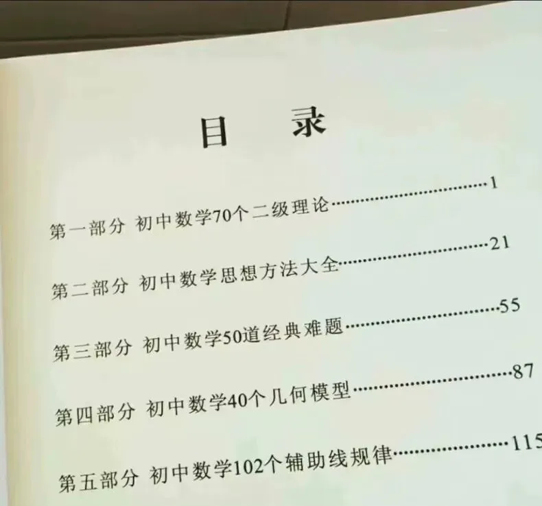 初中生必看!中考数学高分笔记:70个二级理论+41种思想方法+50道经典难题-第3张图片-四季读书网
