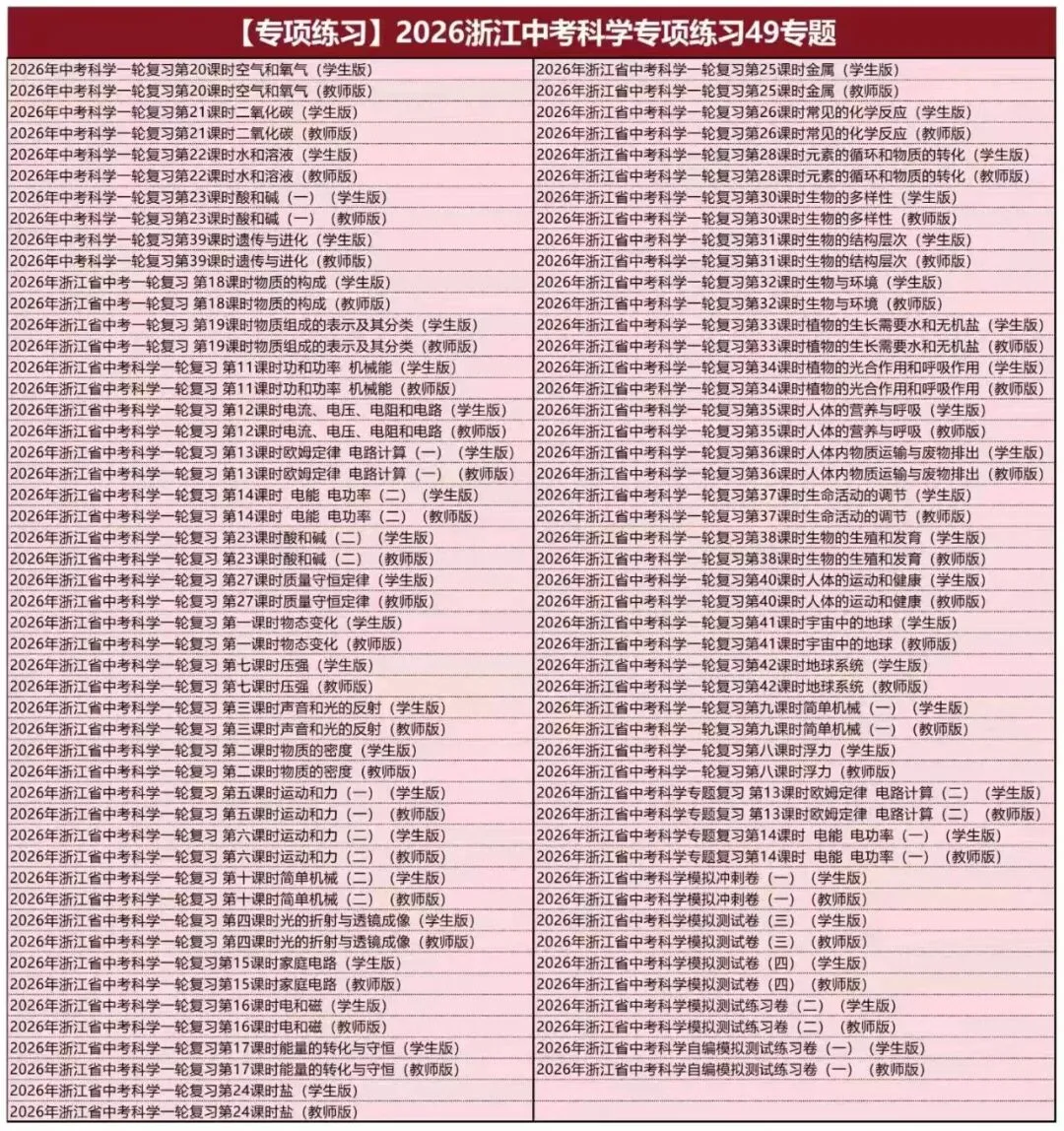 2026浙江浙教版中考科学《讲通练透》总复习-第5张图片-四季读书网