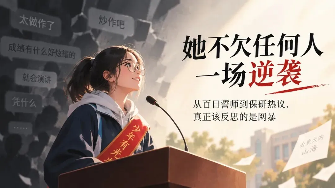 高考前被网暴的“百日誓师演讲”女孩保研人大了,但她不欠任何人一场逆袭-第1张图片-四季读书网