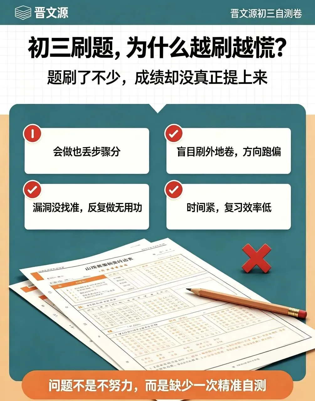 初三刷题无效?晋文源自测卷,摸清中考短板-第1张图片-四季读书网