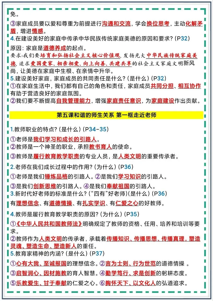 初一新版 2026 七上道法课本考点知识归纳必背提纲,可打印版!-第4张图片-四季读书网 初一新版 2026 七上道法课本考点知识归纳必背提纲,可打印版!-第4张图片-四季读书网