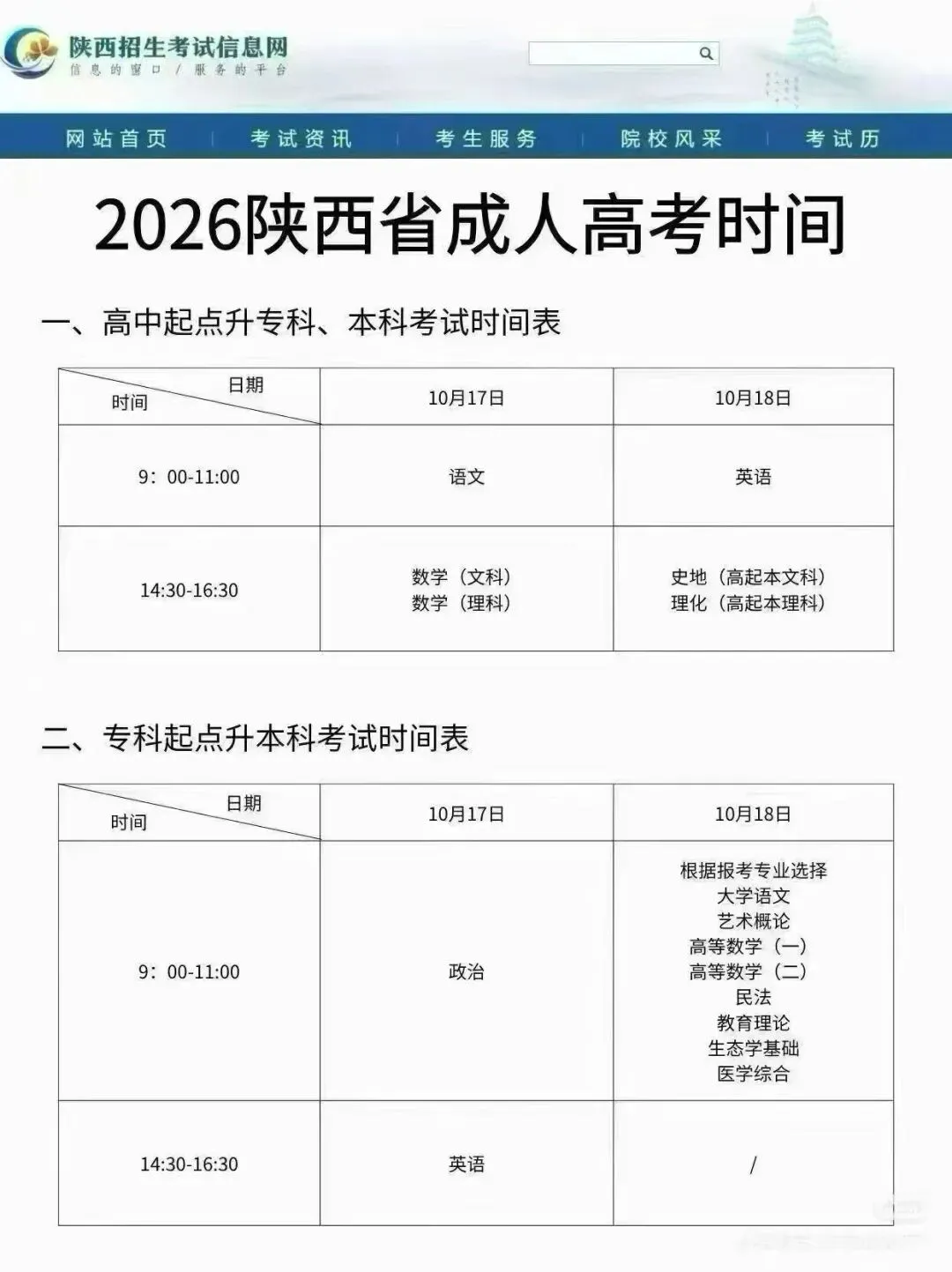 2026年陕西省成人高考时间-第2张图片-四季读书网 2026年陕西省成人高考时间-第2张图片-四季读书网