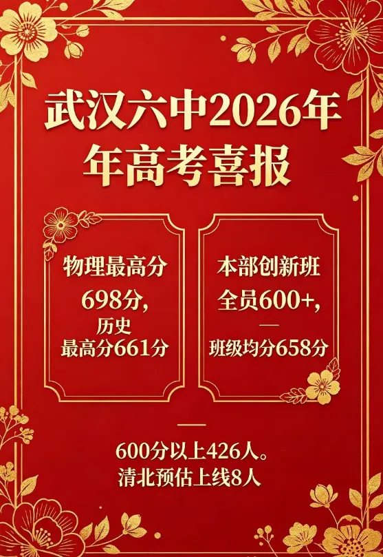 九大名高武汉六中深度盘点:中考分数线、高考出口、班型签约指南-第17张图片-四季读书网