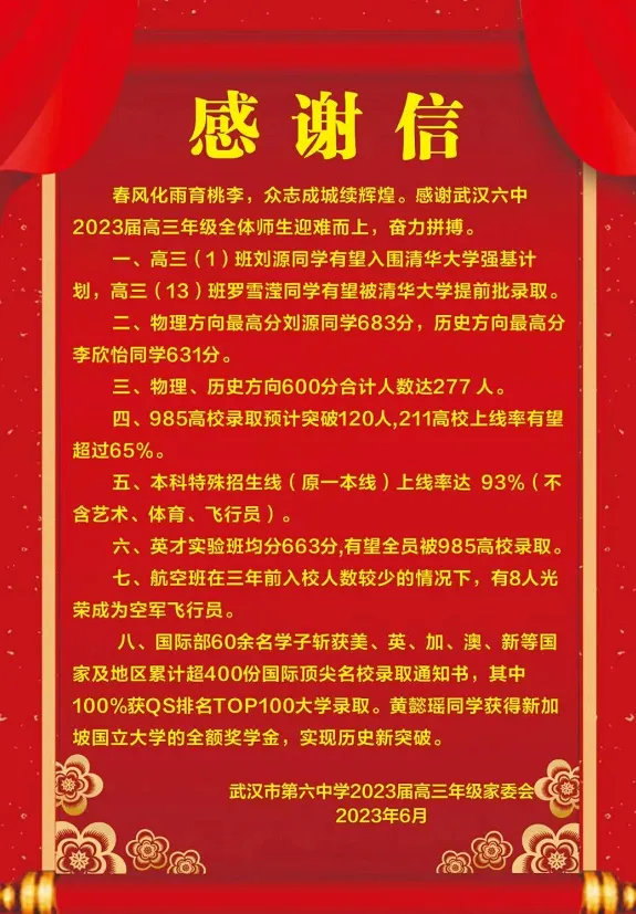 九大名高武汉六中深度盘点:中考分数线、高考出口、班型签约指南-第20张图片-四季读书网