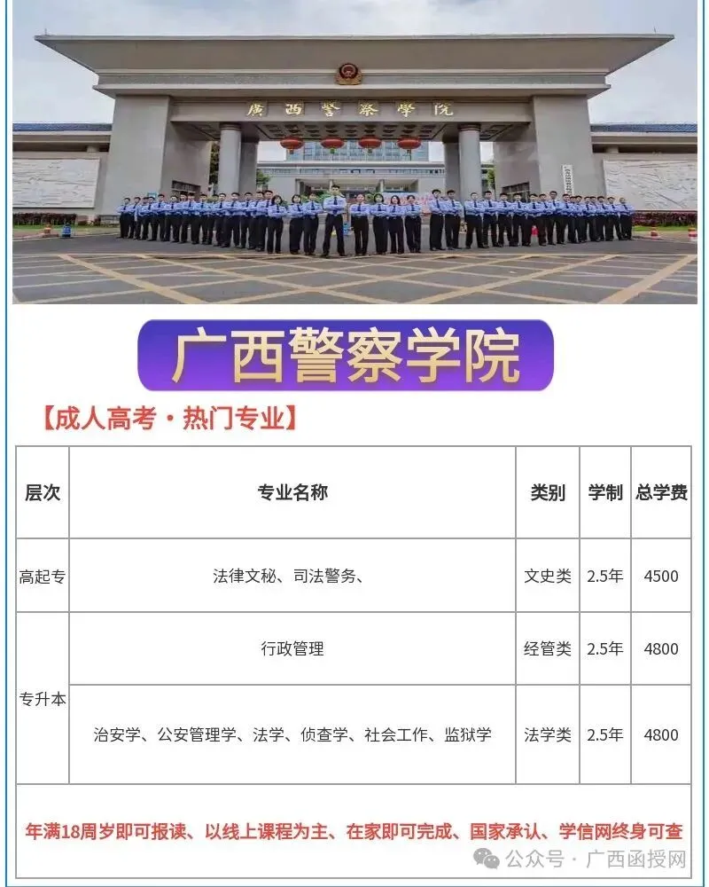 广西警察学院成人高考函授2026级开课通知-第7张图片-四季读书网