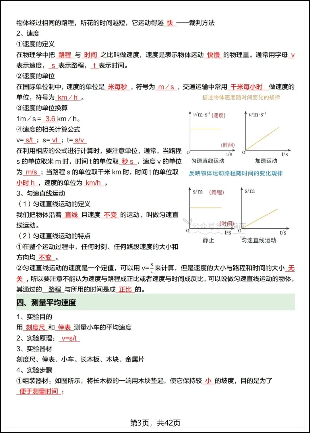 初二物理|2026年人教版八上物理全册核心知识汇总背诵,含默写版可练习!-第5张图片-四季读书网