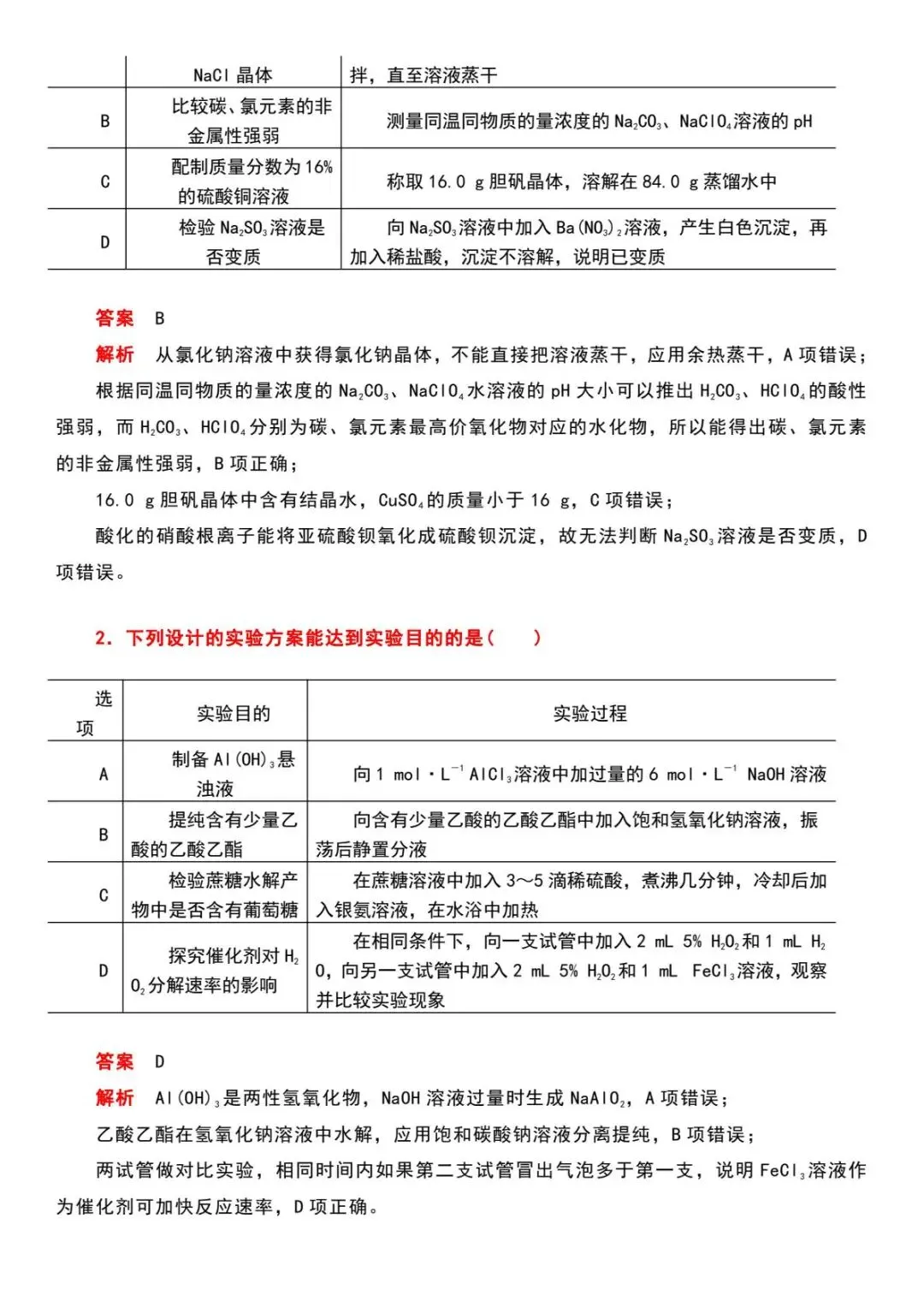 2026最新 | 高考化学实验答题技巧(表格)!高一至高三通用!-第5张图片-四季读书网