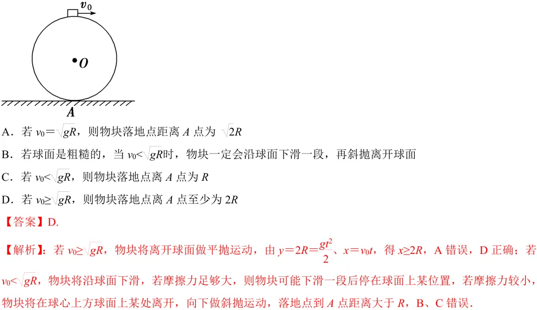 (答案版)高考高频考点:竖直面内的圆周运动-第34张图片-四季读书网 (答案版)高考高频考点:竖直面内的圆周运动-第34张图片-四季读书网