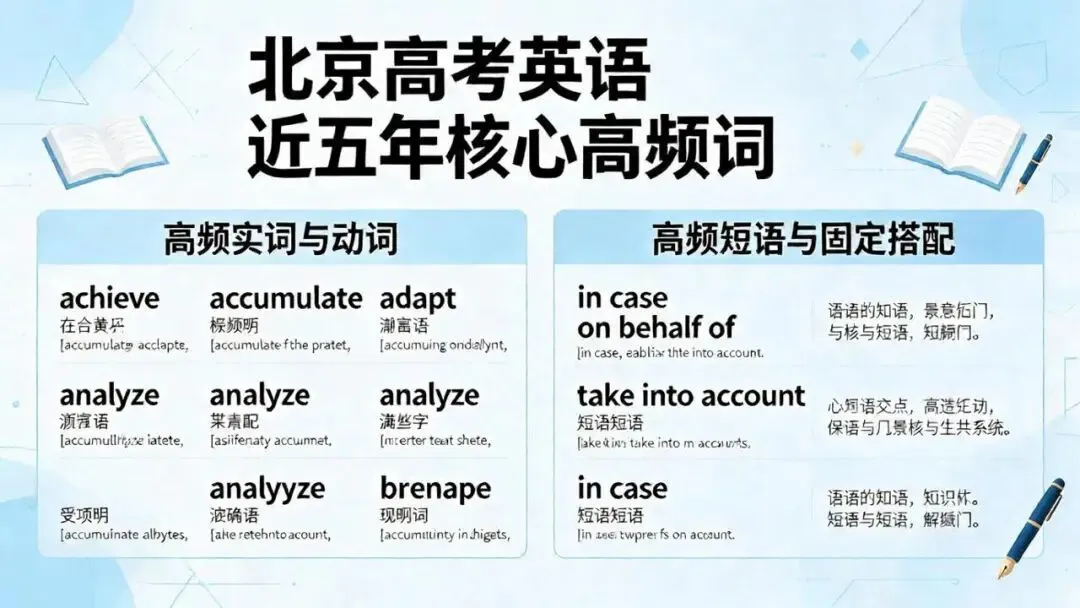 北京高考英语近5年(2022—2026)反复出现的核心高频词(完形+阅读)-第1张图片-四季读书网 北京高考英语近5年(2022—2026)反复出现的核心高频词(完形+阅读)-第1张图片-四季读书网