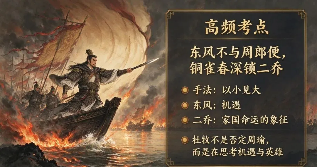 中考常考《赤壁》:杜牧偏说,周瑜赢得太侥幸?-第3张图片-四季读书网