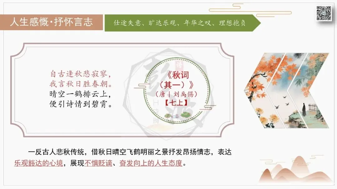 【中考古诗词复习-课件】07-情感分类-7人生感慨・抒怀言志+对比阅读(3元)-第8张图片-四季读书网