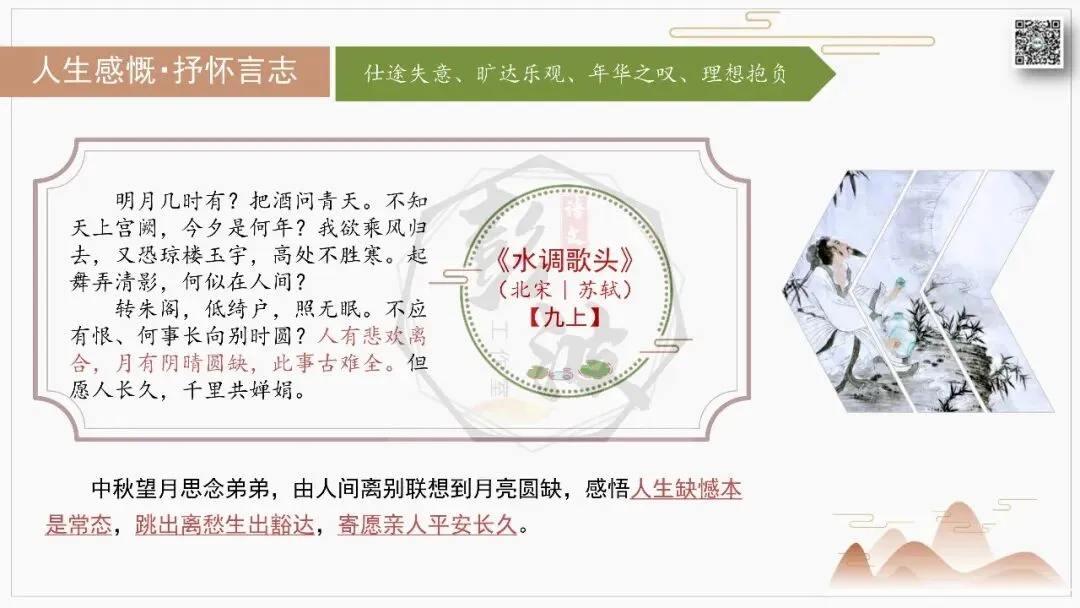 【中考古诗词复习-课件】07-情感分类-7人生感慨・抒怀言志+对比阅读(3元)-第12张图片-四季读书网