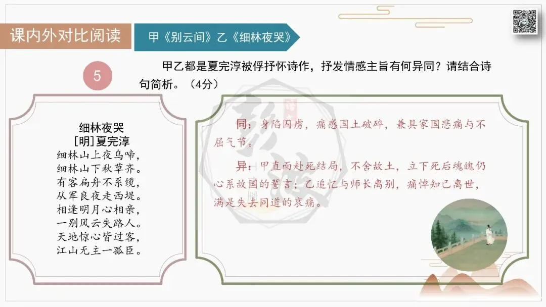【中考古诗词复习-课件】07-情感分类-7人生感慨・抒怀言志+对比阅读(3元)-第35张图片-四季读书网