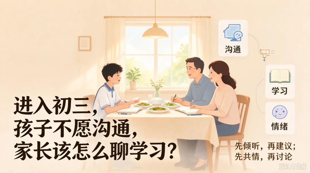 进入初三,孩子不愿沟通,家长该怎么聊学习?-第1张图片-四季读书网 进入初三,孩子不愿沟通,家长该怎么聊学习?-第1张图片-四季读书网