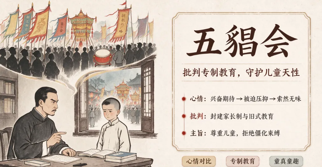 【中考复习通用】七上语文名著干货|一文梳理《朝花夕拾》前五篇核心考点-第6张图片-四季读书网