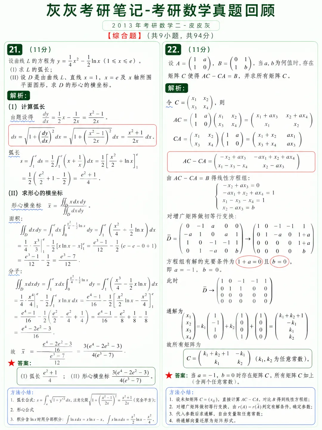 【2013年】考研数学二真题方法论-第7张图片-四季读书网
