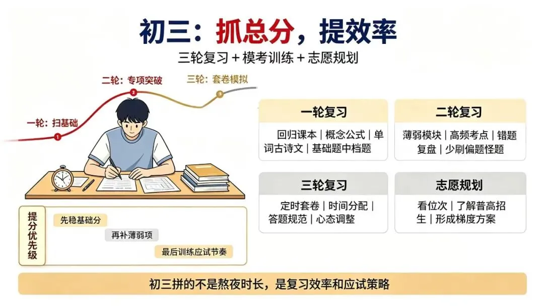 初一养习惯,初二防分化,初三冲总分,一篇文章弄懂初中三年该么规划少走弯路-第4张图片-四季读书网 初一养习惯,初二防分化,初三冲总分,一篇文章弄懂初中三年该么规划少走弯路-第4张图片-四季读书网