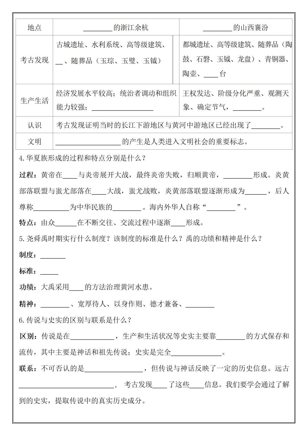【初一】2026秋七年级上册历史必考知识点总结(国庆作业空白+答案版)有完整版可打印-第6张图片-四季读书网 【初一】2026秋七年级上册历史必考知识点总结(国庆作业空白+答案版)有完整版可打印-第6张图片-四季读书网