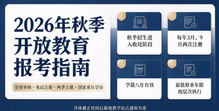 无需成人高考统考|2026 秋季国家开放大学免试入学,报名倒计时!-第3张图片-四季读书网 无需成人高考统考|2026 秋季国家开放大学免试入学,报名倒计时!-第3张图片-四季读书网