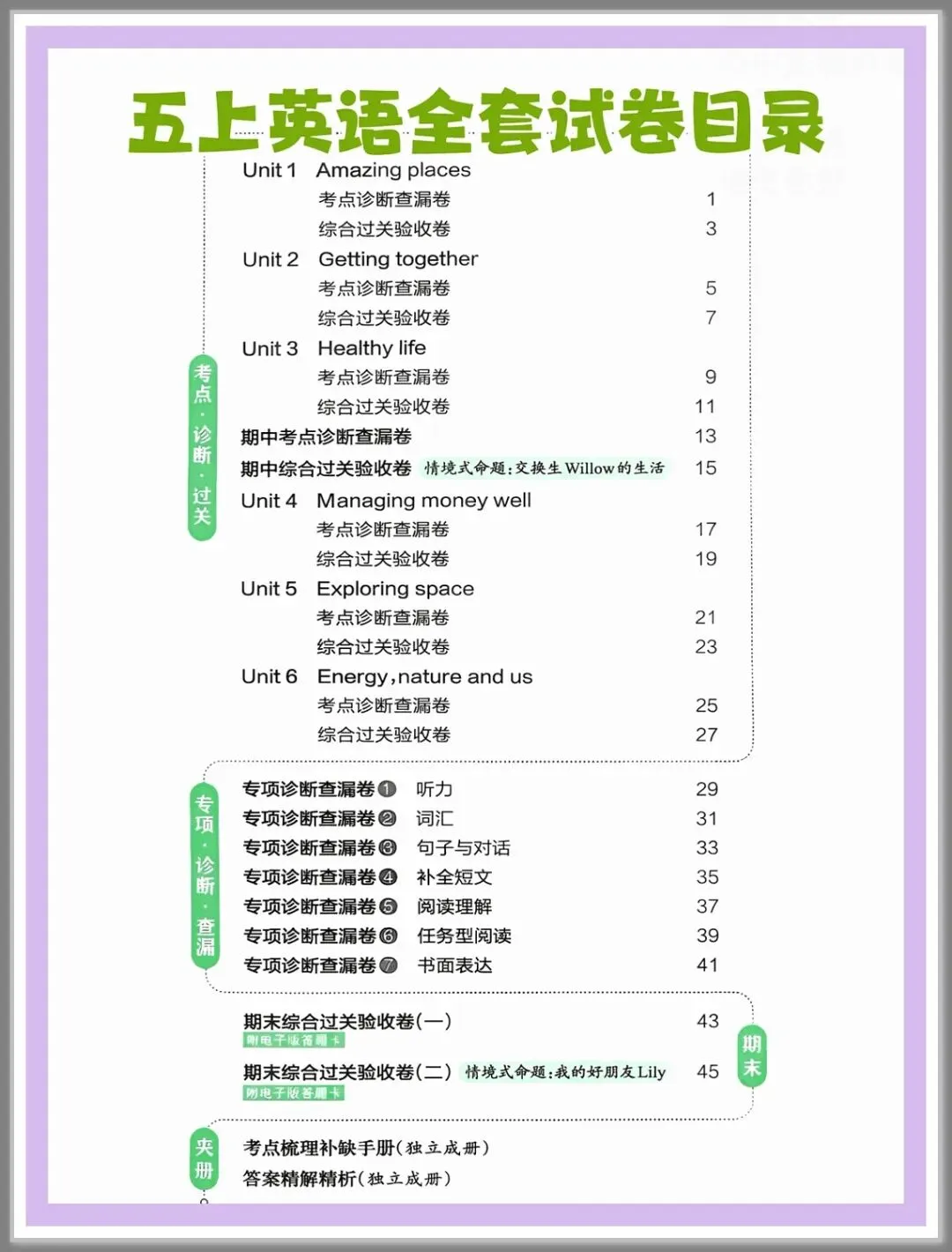 2026秋新五年级上册英语单元试卷(基础卷+提高卷)+专项练习,电子版可打印!-第8张图片-四季读书网