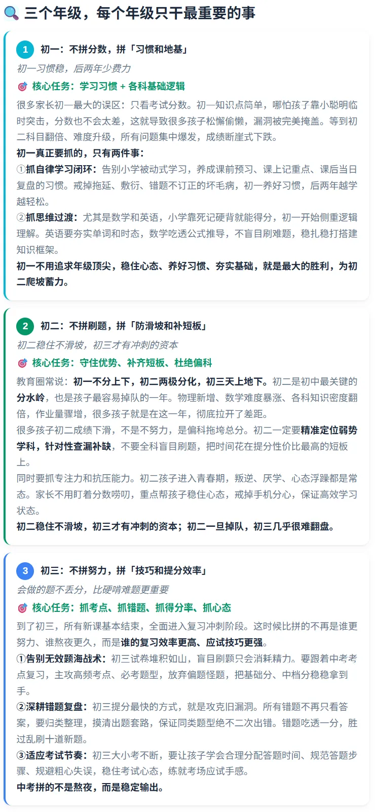 初一初二初三都需要抓什么重点?初中三年规划一篇说清楚!-第4张图片-四季读书网