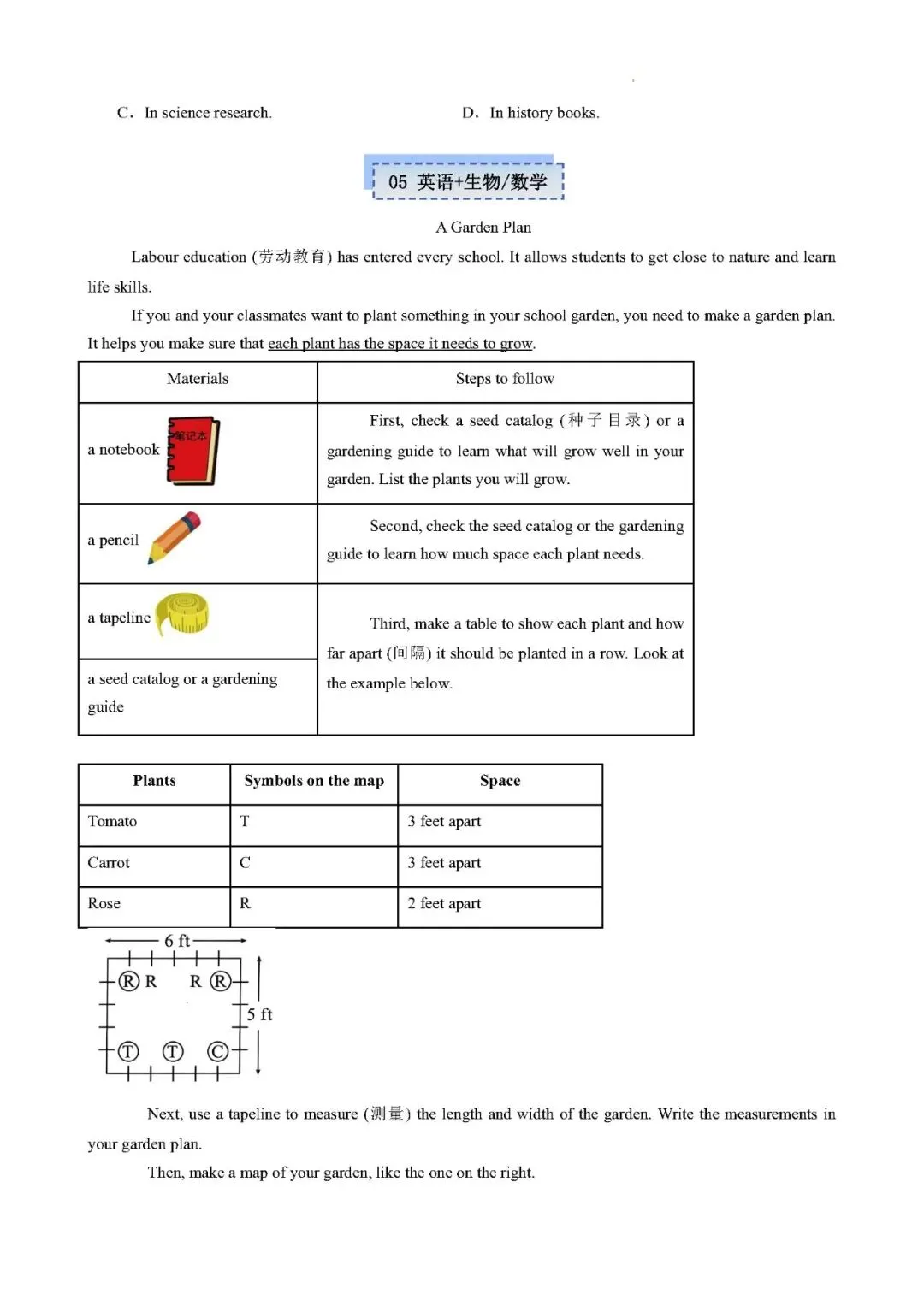 【中考英语】热点07 跨学科融合阅读(人文+语文+生物+心理+数学+物理)——2027年英语热点时文阅读组合练-第6张图片-四季读书网