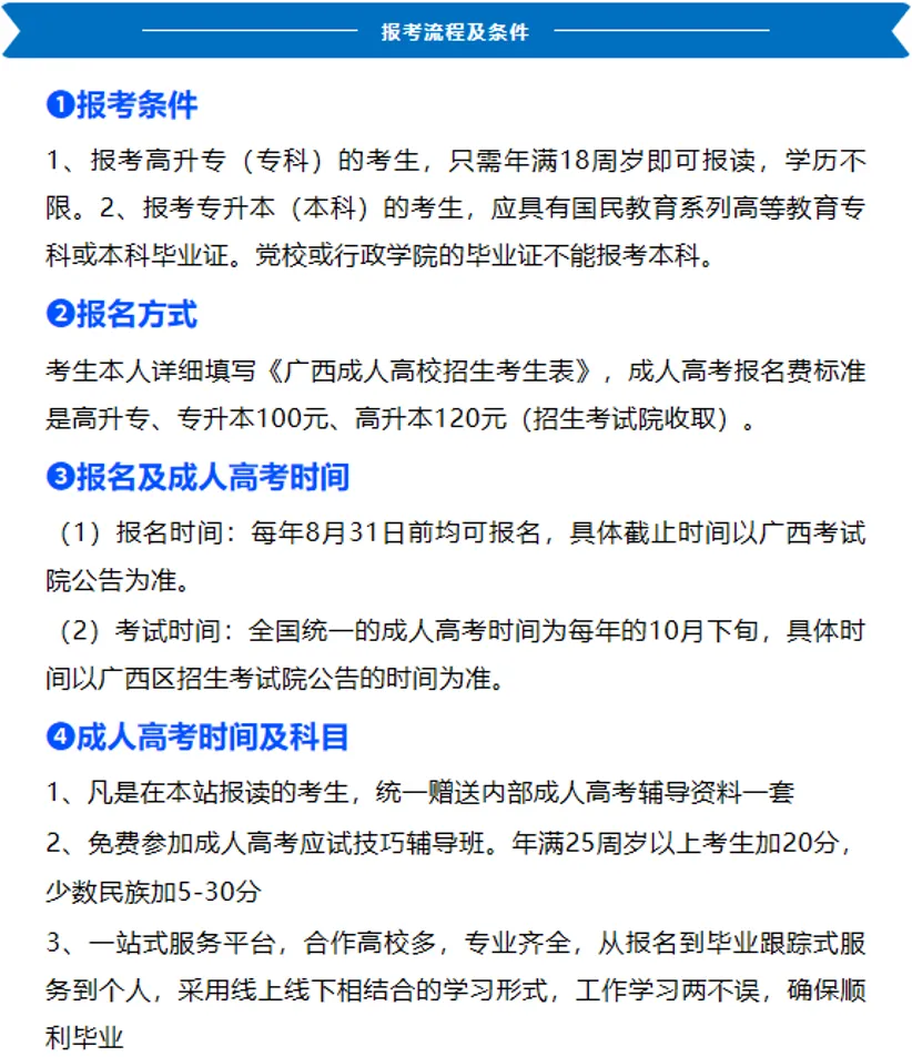 2026广西成人高考(函授)专、本科报考流程及条件-第20张图片-四季读书网