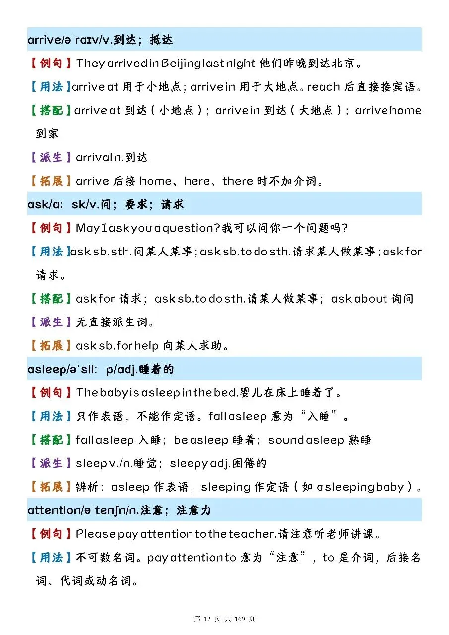 可以保存打印出来的中考英语核心 1600 词汇精讲,都总结出来了,看完你就厉害了-第12张图片-四季读书网