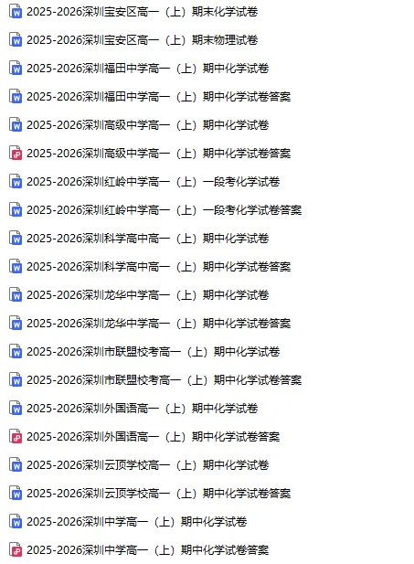 最新2025-2026深圳初二上物理初三上物理初三上化学高一上物理高一上化学期中考试卷和答案新鲜出炉-第2张图片-四季读书网