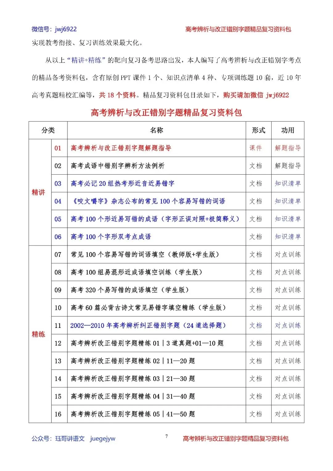 高考辨析改正错别字题04︱2027届高考语段式改正错别字题精讲精练(2027年版)(第2578期)-第7张图片-四季读书网