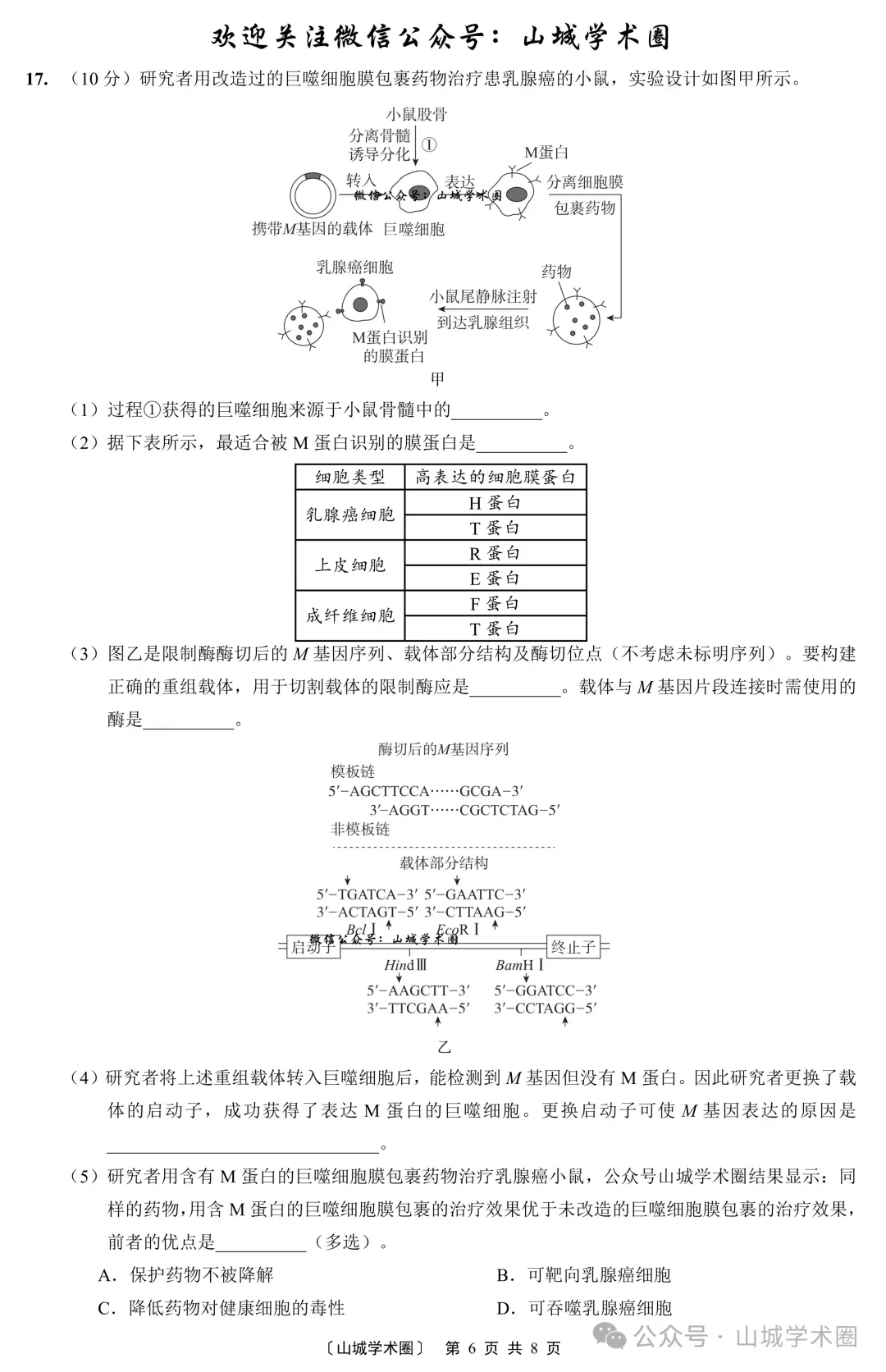 2026年高考生物学试题之(13)--- 重庆卷-第7张图片-四季读书网 2026年高考生物学试题之(13)--- 重庆卷-第7张图片-四季读书网