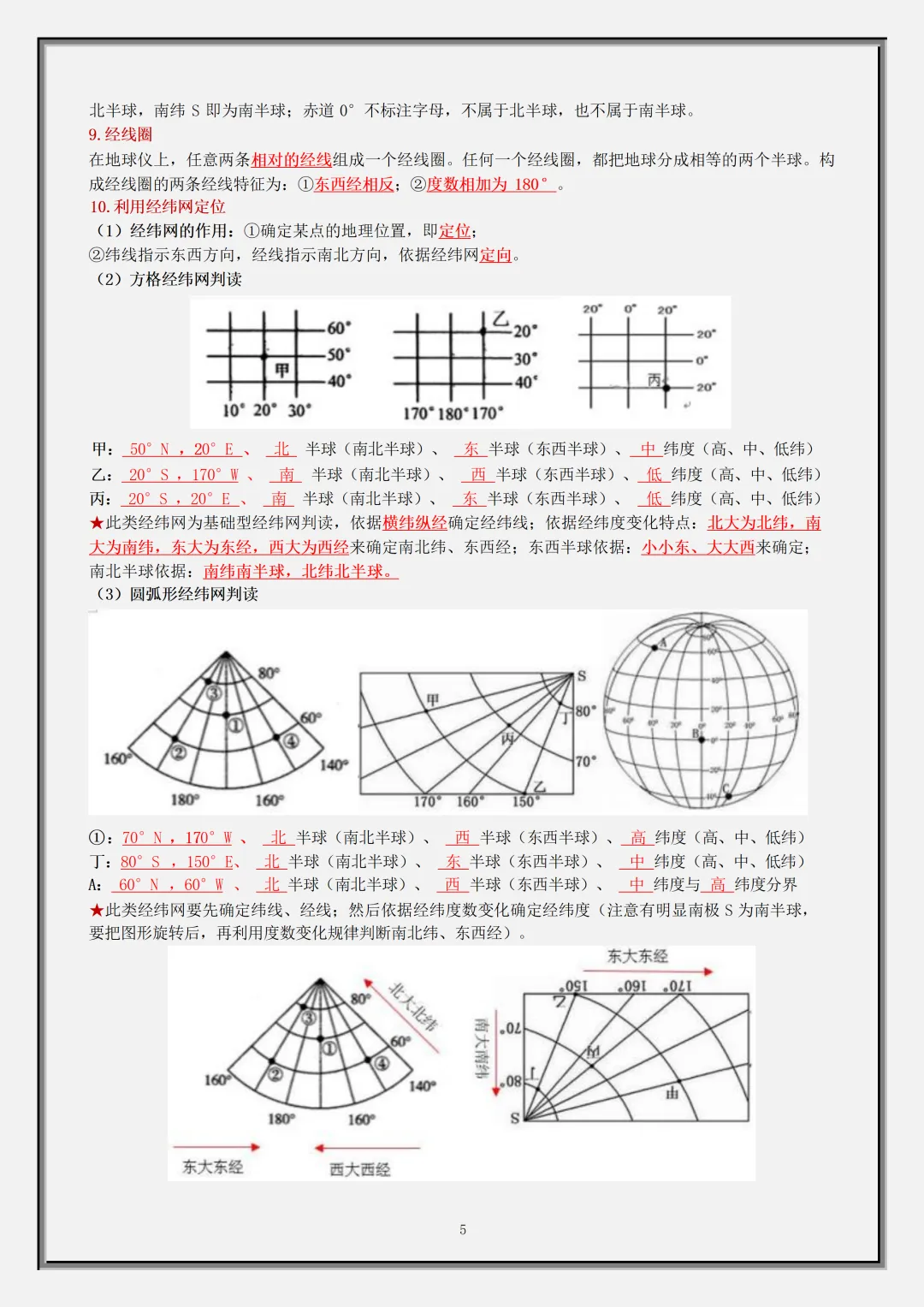 初一2026新七年级上册地理【月考复习】必背考点知识汇总(电子版可打印)-第6张图片-四季读书网