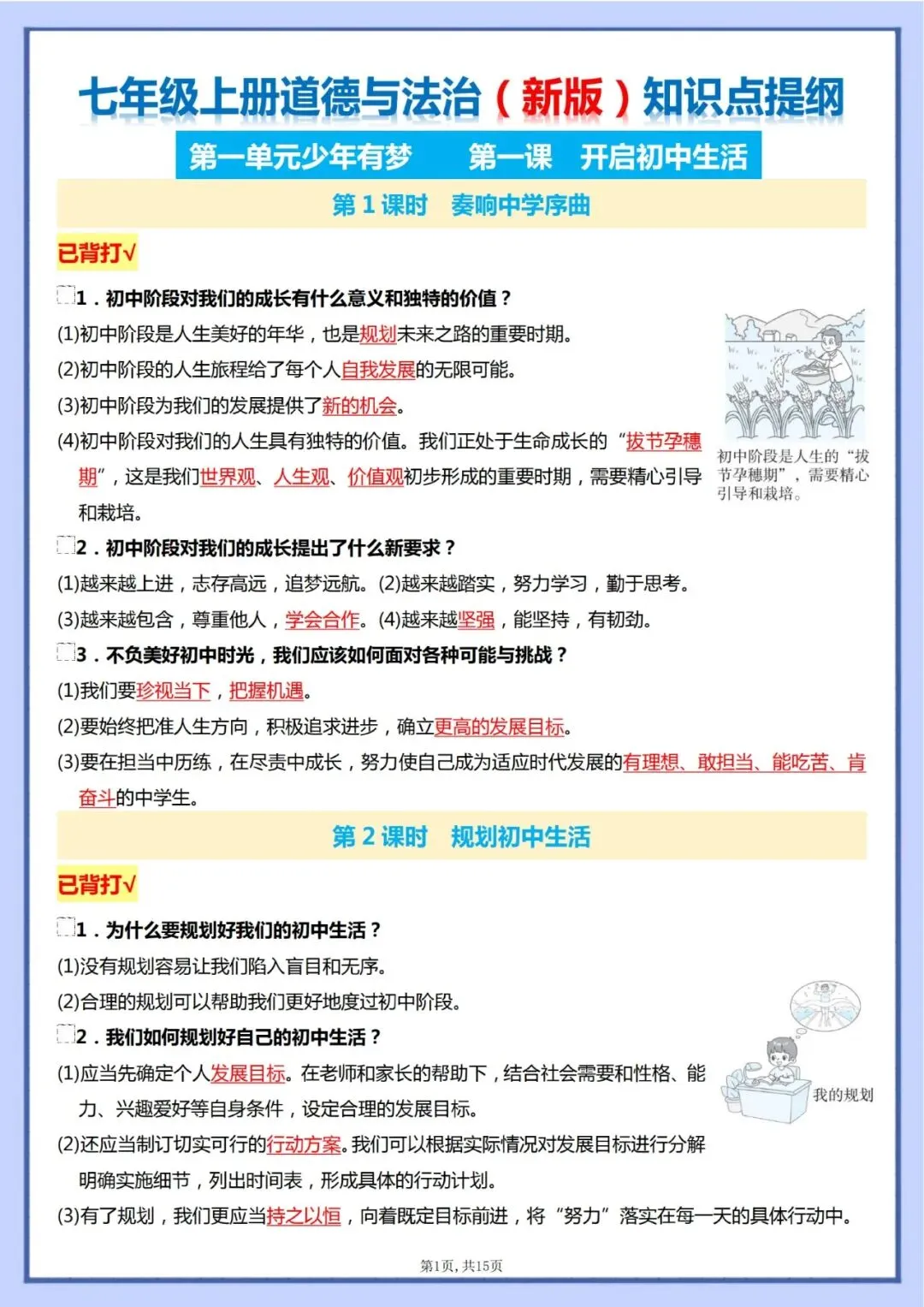 【初一资料】2026新版七年级上册道德与法治知识点提纲(答案+空白版)-第1张图片-四季读书网 【初一资料】2026新版七年级上册道德与法治知识点提纲(答案+空白版)-第1张图片-四季读书网