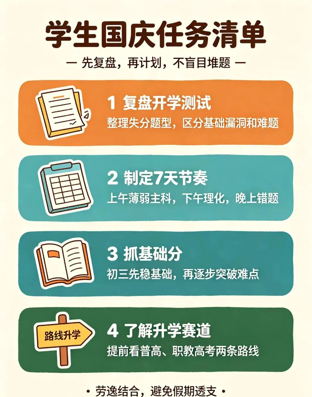 初三国庆不是用来玩的!7天做好两件事,开学直接弯道超车-第2张图片-四季读书网 初三国庆不是用来玩的!7天做好两件事,开学直接弯道超车-第2张图片-四季读书网