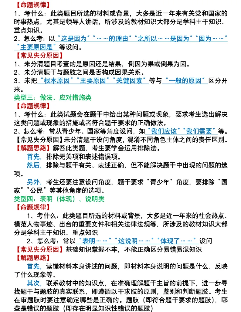 浙江初三道法(考试答题技巧)可打印-第2张图片-四季读书网 浙江初三道法(考试答题技巧)可打印-第2张图片-四季读书网