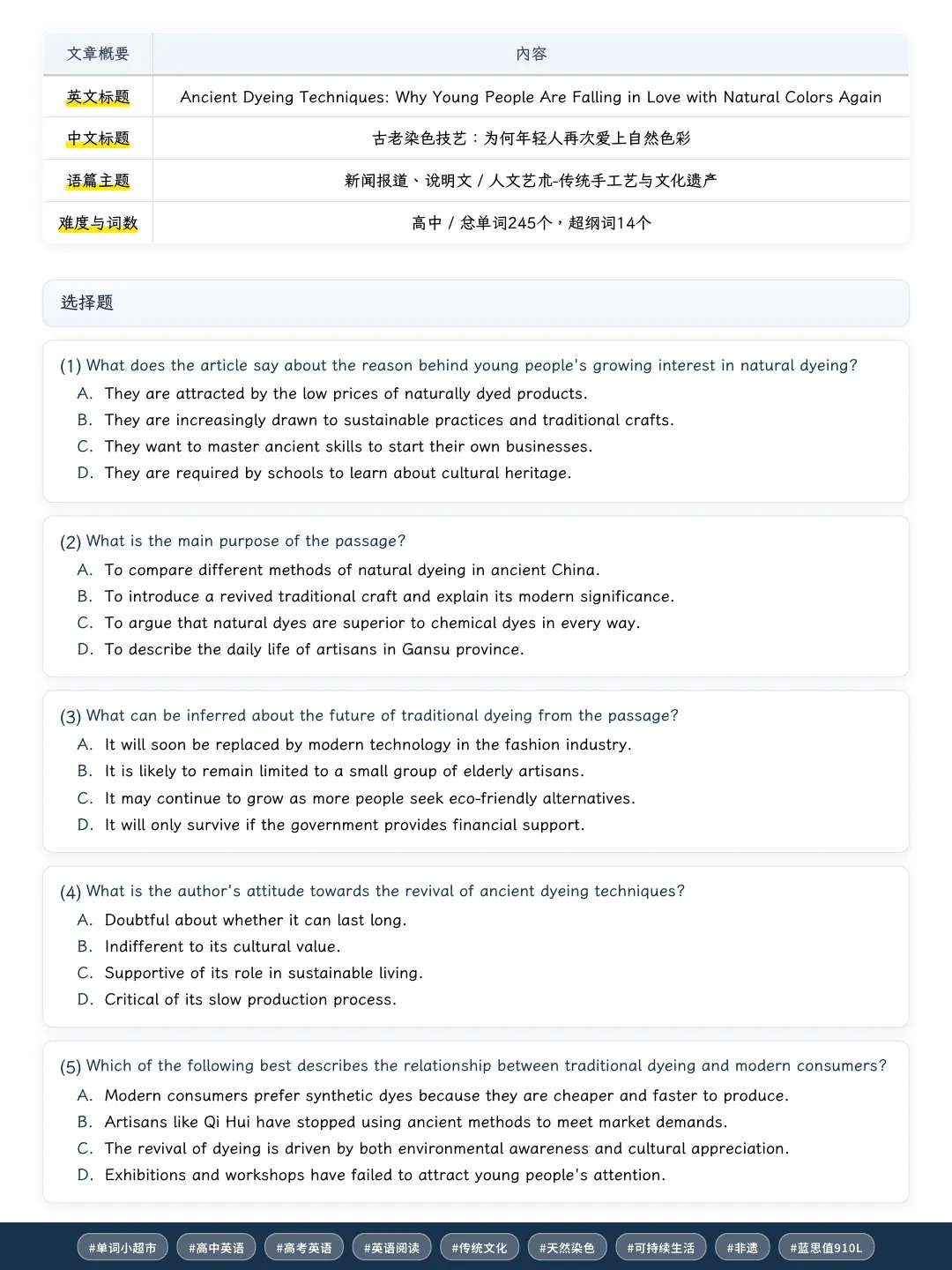 80篇中华文化搞定高考3500个单词·从靛蓝蜡染到可持续时尚,在非遗染色语境中吃透高中课标词-第7张图片-四季读书网 80篇中华文化搞定高考3500个单词·从靛蓝蜡染到可持续时尚,在非遗染色语境中吃透高中课标词-第7张图片-四季读书网