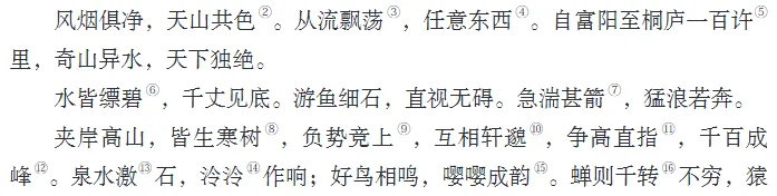 初二(上)必背内容注音(三)《与朱元思书》-第4张图片-四季读书网 初二(上)必背内容注音(三)《与朱元思书》-第4张图片-四季读书网