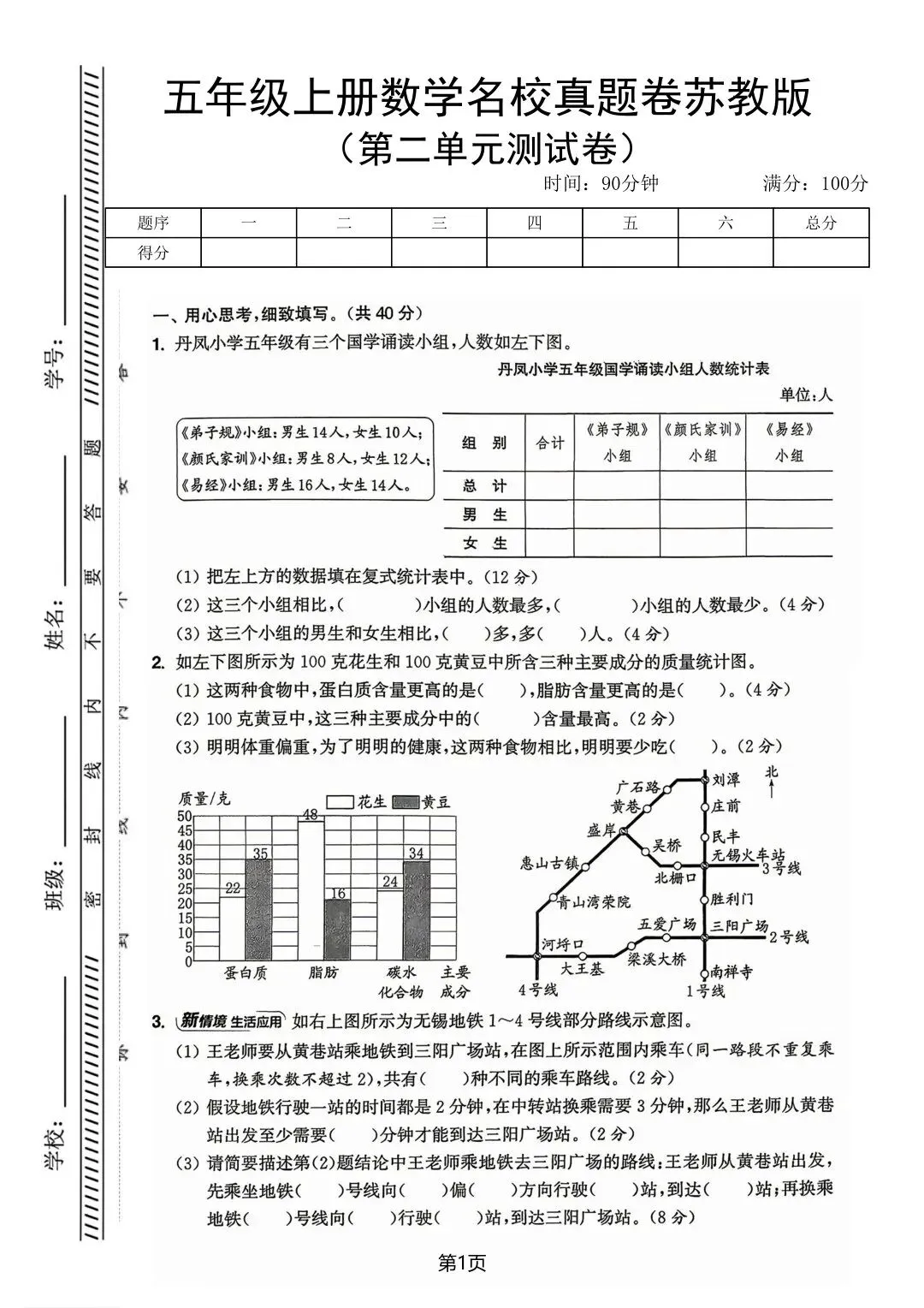 26年新版五年级上册数学【第二单元名校真题卷】苏教版,电子版可打印-第2张图片-四季读书网