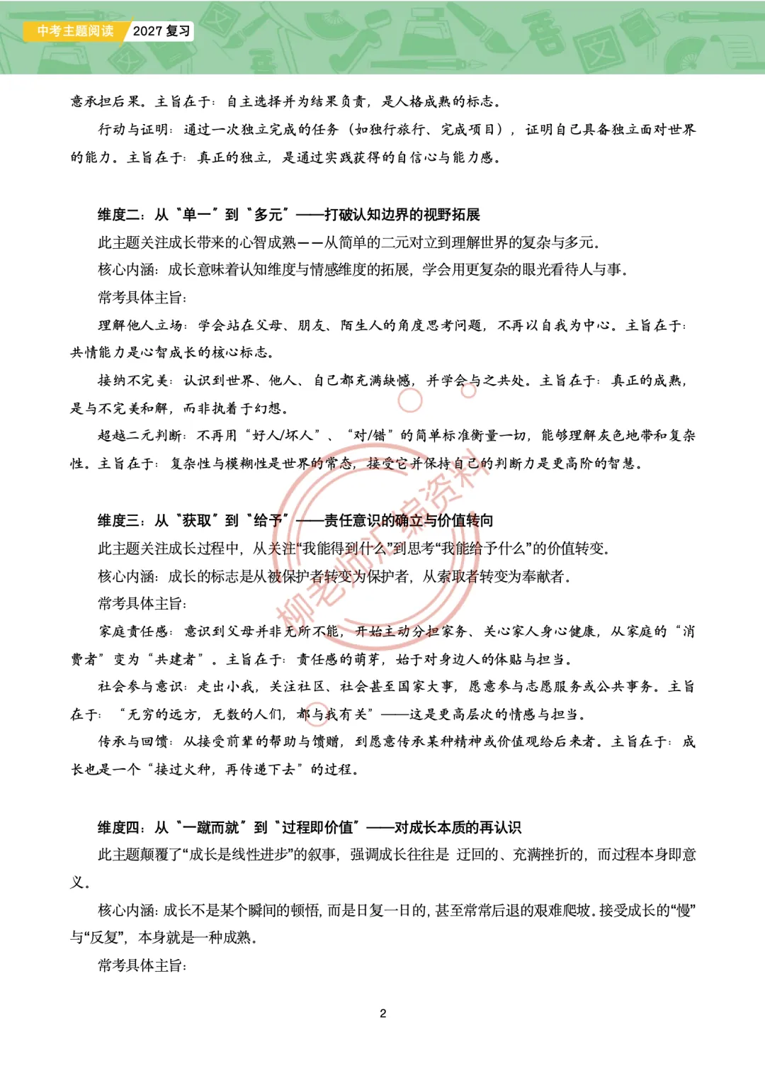 2026全国各地中考文学类文本主题阅读57篇-成长主题-第4张图片-四季读书网