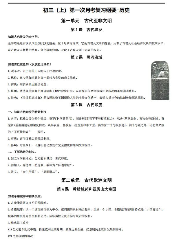 福州初中秋季初三月考复习纲要-第2张图片-四季读书网