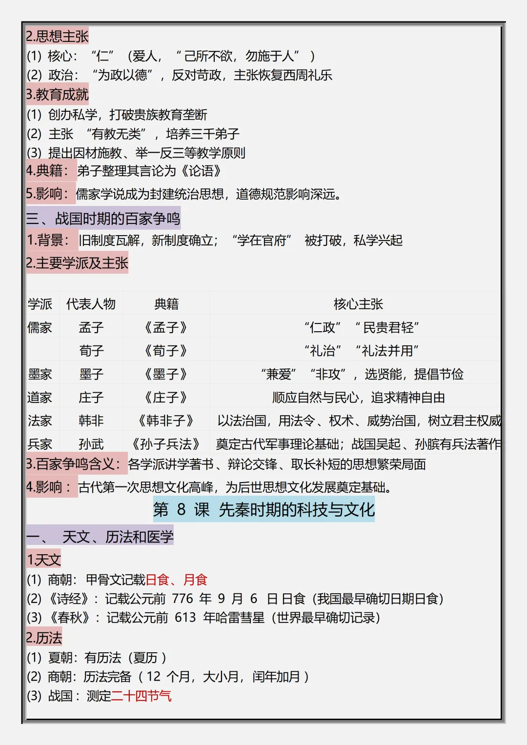 初一2026新教材七年级上册道法·国庆作业·高频考点·重点知识汇总(电子版可打印)-第9张图片-四季读书网