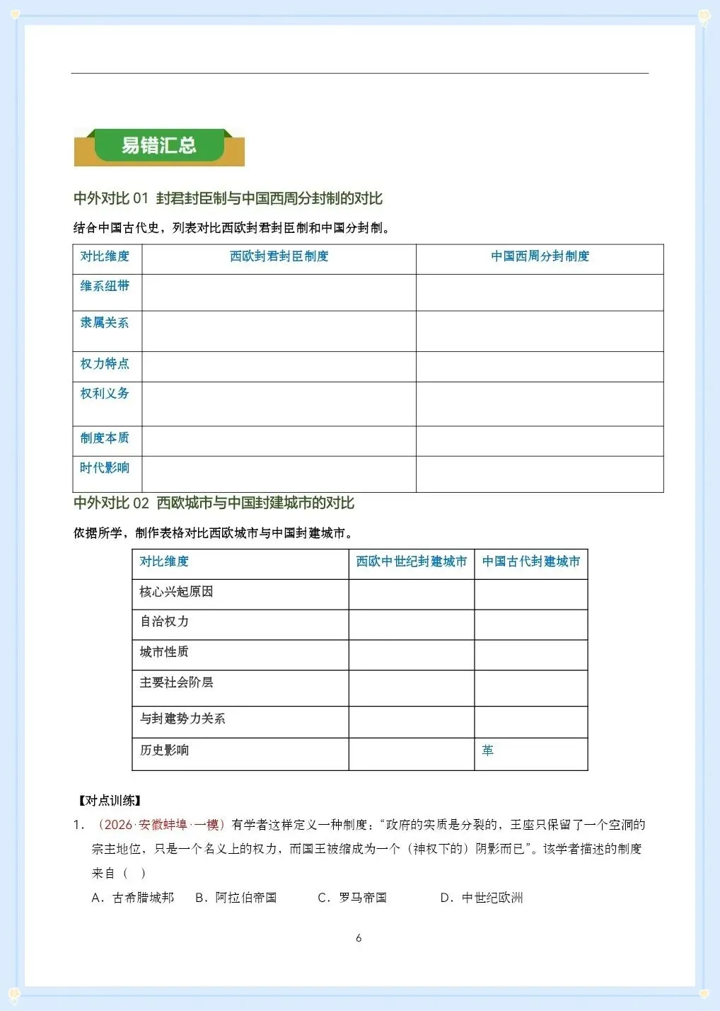 2026年初三历史九年级上册单元知识清单梳理(原卷版+教师版)!-第12张图片-四季读书网