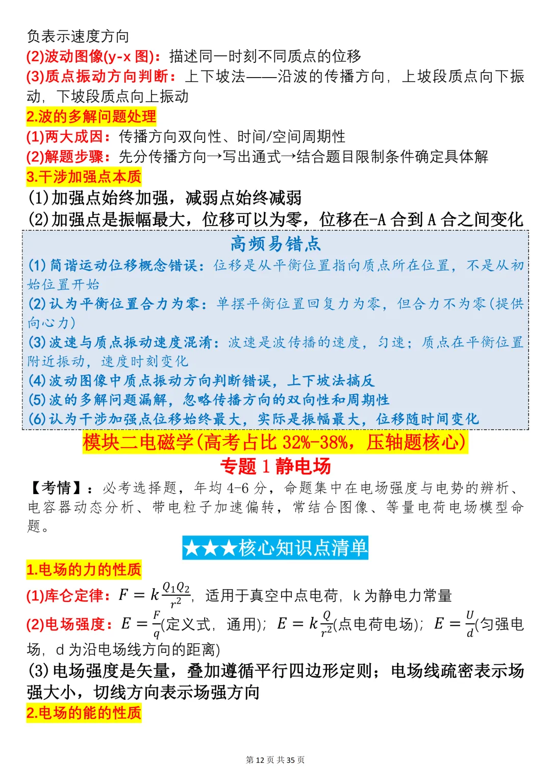 近10年高考物理真题核心考点·答题方法·易错点全整理-第12张图片-四季读书网