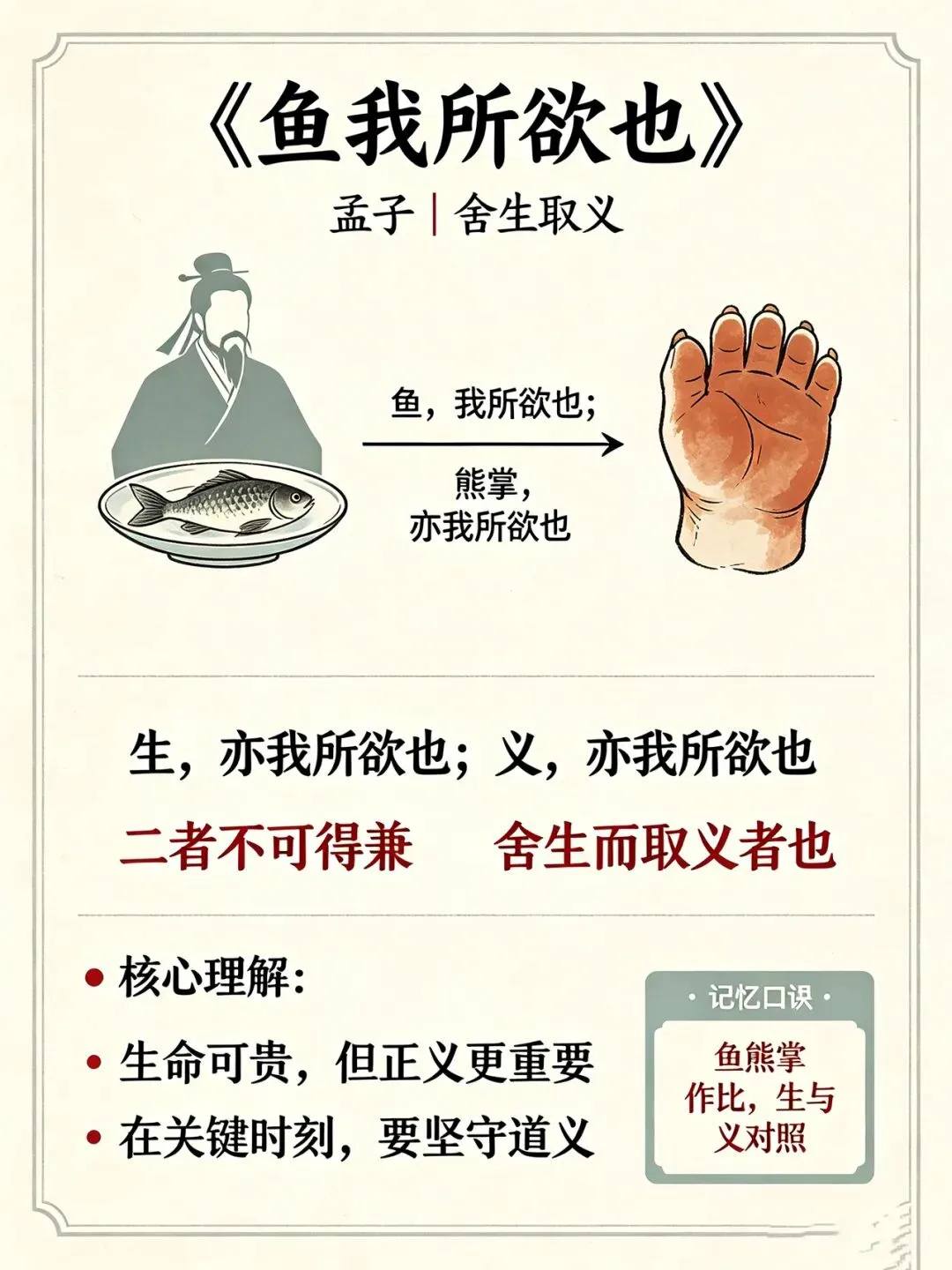 三百一十六日·语文伴中考|Day50(2026-10-01)|倒计时266天《鱼我所欲也》孟子|说理文言文(防城港专用·2027版)-第1张图片-四季读书网